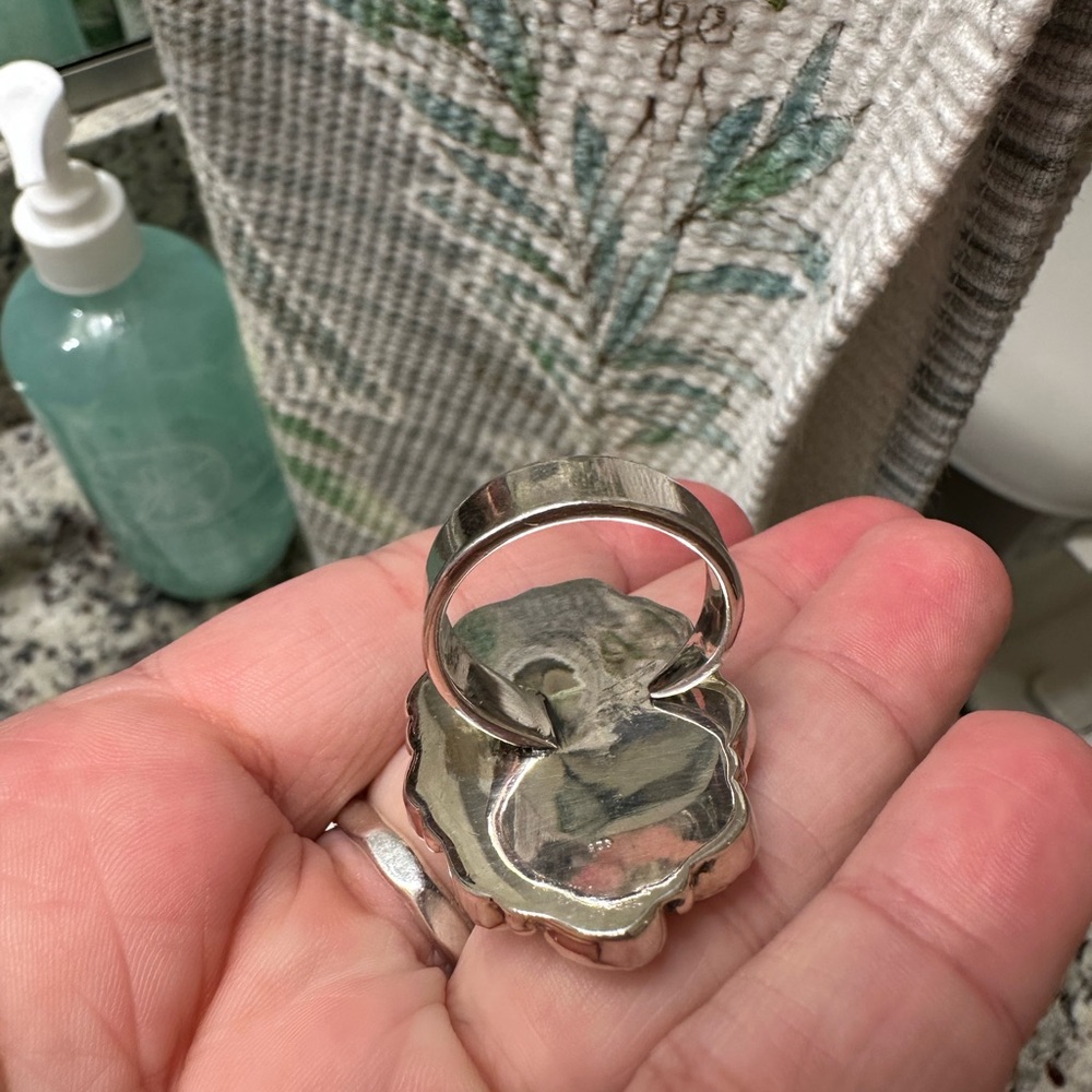 Turquoise And Silver Statement Ring - image 3